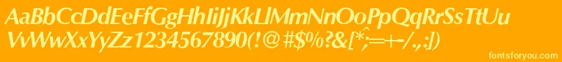 O801FlareBolditalic Font – Yellow Fonts on Orange Background