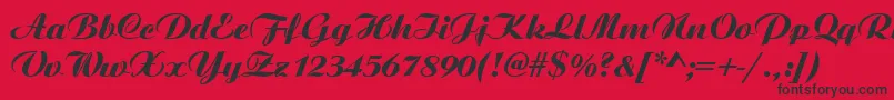 Aristocrat-Schriftart – Schwarze Schriften auf rotem Hintergrund