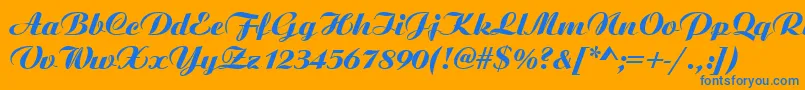 Aristocrat Font – Blue Fonts on Orange Background
