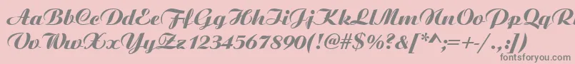 Aristocrat-Schriftart – Graue Schriften auf rosa Hintergrund