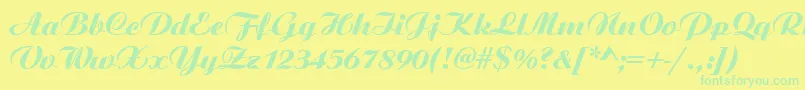 Aristocrat Font – Green Fonts on Yellow Background