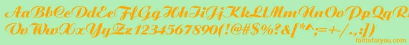 Aristocrat Font – Orange Fonts on Green Background