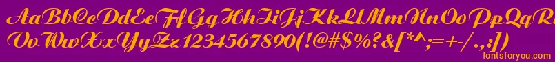 Aristocrat Font – Orange Fonts on Purple Background