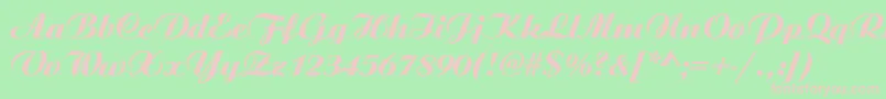 Aristocrat Font – Pink Fonts on Green Background
