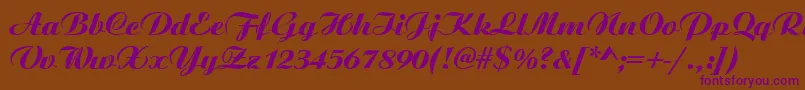Aristocrat Font – Purple Fonts on Brown Background
