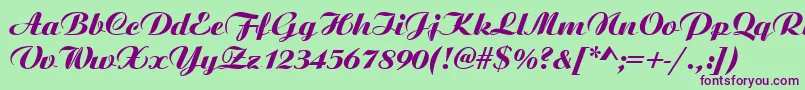 Aristocrat Font – Purple Fonts on Green Background