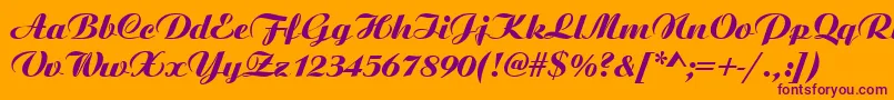 Aristocrat Font – Purple Fonts on Orange Background