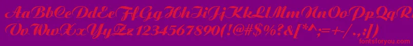 Aristocrat Font – Red Fonts on Purple Background