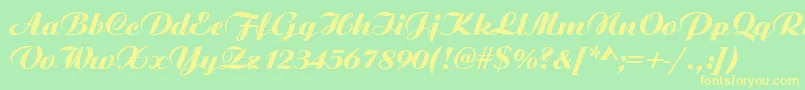 Aristocrat Font – Yellow Fonts on Green Background