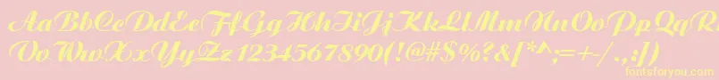 Aristocrat Font – Yellow Fonts on Pink Background