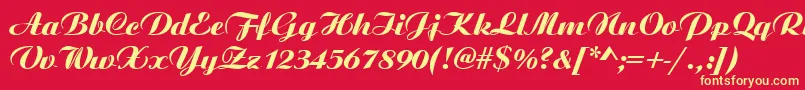 Aristocrat Font – Yellow Fonts on Red Background