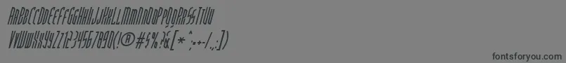 Czcionka Postmodernoblique – czarne czcionki na szarym tle