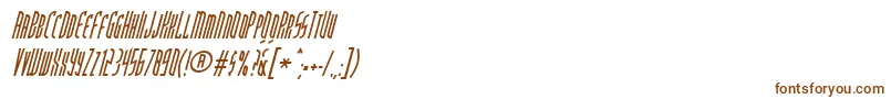 Czcionka Postmodernoblique – brązowe czcionki na białym tle