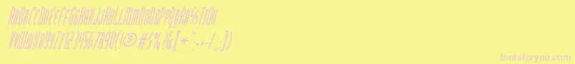 Fonte Postmodernoblique – fontes rosa em um fundo amarelo