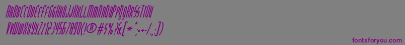 Czcionka Postmodernoblique – fioletowe czcionki na szarym tle