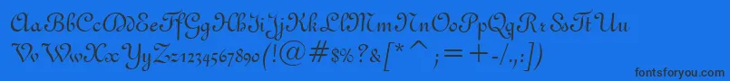 French111Bt Font – Black Fonts on Blue Background