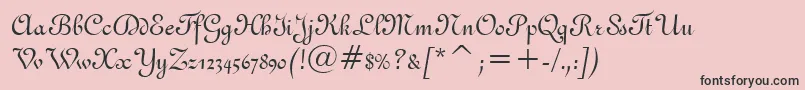 フォントFrench111Bt – ピンクの背景に黒い文字