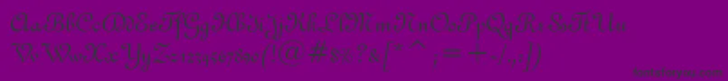 フォントFrench111Bt – 紫の背景に黒い文字