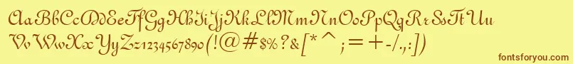 French111Bt Font – Brown Fonts on Yellow Background