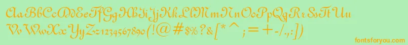 French111Bt Font – Orange Fonts on Green Background