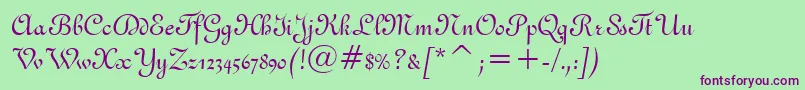 French111Bt Font – Purple Fonts on Green Background