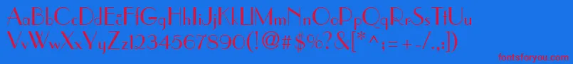 Hafnium Font – Red Fonts on Blue Background