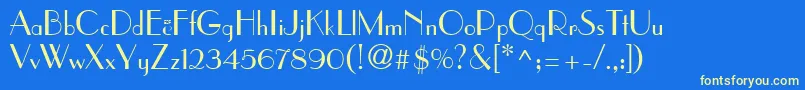 Hafnium Font – Yellow Fonts on Blue Background