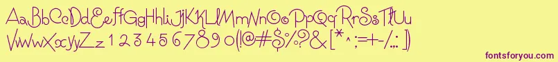NiagraFaults Font – Purple Fonts on Yellow Background