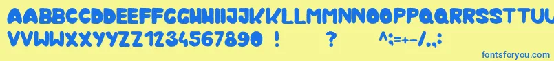 Saiba mais sobre a fonte Kmurka Fonte Kmurka – fontes azuis em um fundo amarelo