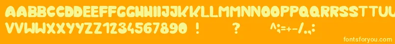 Saiba mais sobre a fonte Kmurka Fonte Kmurka – fontes amarelas em um fundo laranja
