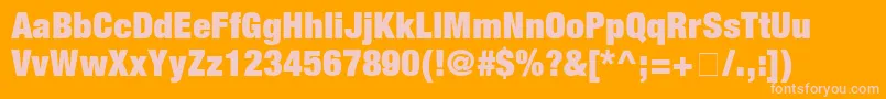 Шрифт ContextRepriseUltracondSsiNormal – розовые шрифты на оранжевом фоне