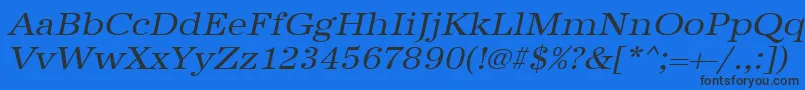 UrwantiquatextwidOblique Font – Black Fonts on Blue Background