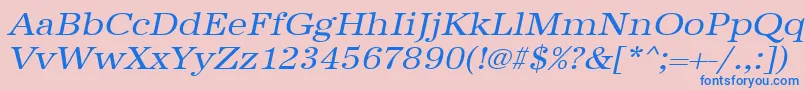 UrwantiquatextwidOblique Font – Blue Fonts on Pink Background