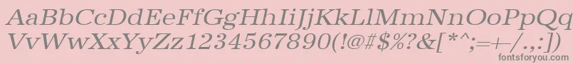 UrwantiquatextwidOblique Font – Gray Fonts on Pink Background