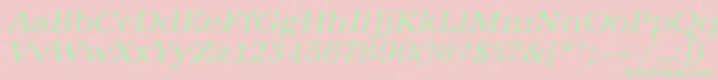 UrwantiquatextwidOblique Font – Green Fonts on Pink Background