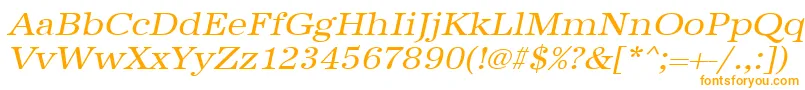 UrwantiquatextwidOblique Font – Orange Fonts on White Background