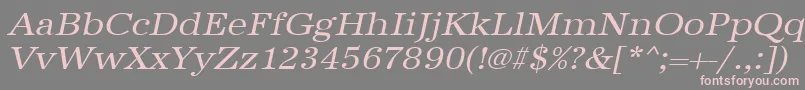 UrwantiquatextwidOblique Font – Pink Fonts on Gray Background