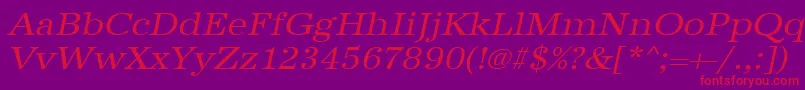 UrwantiquatextwidOblique Font – Red Fonts on Purple Background