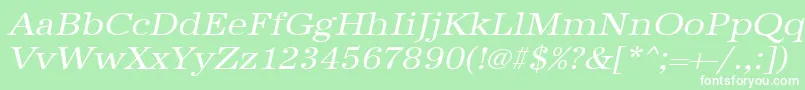 UrwantiquatextwidOblique Font – White Fonts on Green Background