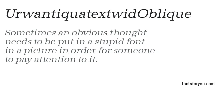 UrwantiquatextwidOblique Font