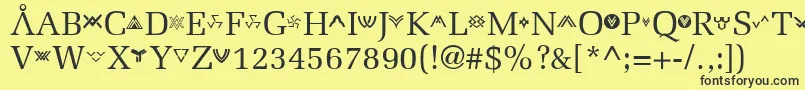 Czcionka Stargate – czarne czcionki na żółtym tle