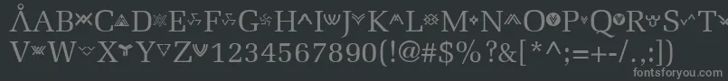 フォントStargate – 黒い背景に灰色の文字