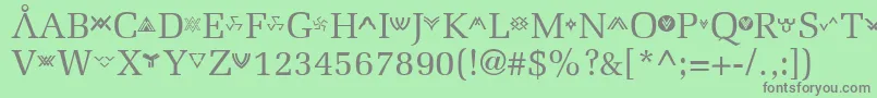 フォントStargate – 緑の背景に灰色の文字