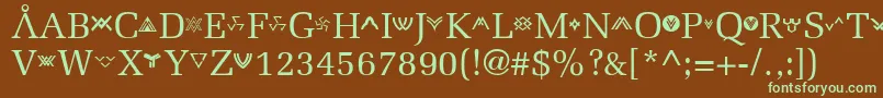 Stargate-fontti – vihreät fontit ruskealla taustalla