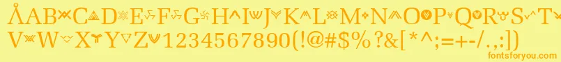 Stargate Font – Orange Fonts on Yellow Background