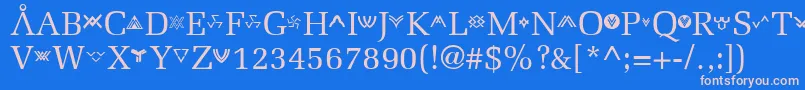 フォントStargate – ピンクの文字、青い背景