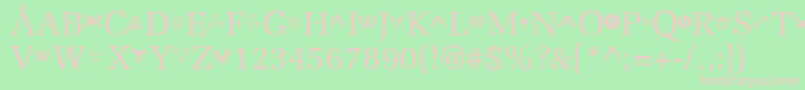 Stargate-fontti – vaaleanpunaiset fontit vihreällä taustalla