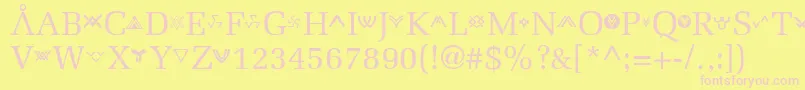 Stargate-fontti – vaaleanpunaiset fontit keltaisella taustalla