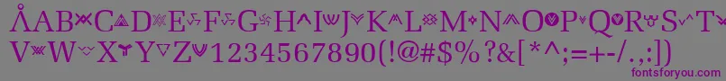Stargate-fontti – violetit fontit harmaalla taustalla