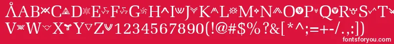 Czcionka Stargate – białe czcionki na czerwonym tle